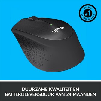 Logitech M330 Silent Plus | Draadloze Muis | Rechtshandig | RF | 1000 DPI | Zwart