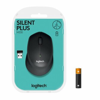 Logitech M330 Silent Plus | Draadloze Muis | Rechtshandig | RF | 1000 DPI | Zwart