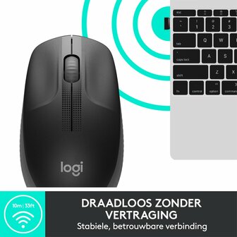 Logitech M190 | Draadloze Muis | Links- en Rechtshandig | RF | 1000 DPI | Zwart