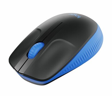 Logitech M190 | Draadloze Muis | Links- en Rechtshandig | RF | 1000 DPI | Zwart/Blauw