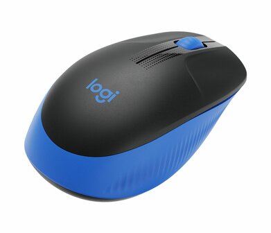Logitech M190 | Draadloze Muis | Links- en Rechtshandig | RF | 1000 DPI | Zwart/Blauw