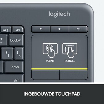 Logitech K400 | Draadloos Toetsenbord met Touchpad | QWERTY