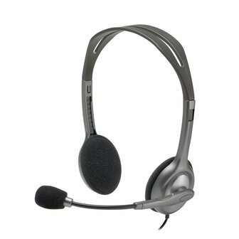 Logitech H110 | On-Ear Bedraade 3,5mm Koptelefoon met Microfoon | Zwart/Zilver