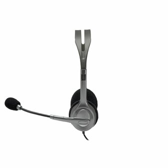 Logitech H110 | On-Ear Bedraade 3,5mm Koptelefoon met Microfoon | Zwart/Zilver