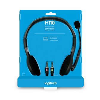 Logitech H110 | On-Ear Bedraade 3,5mm Koptelefoon met Microfoon | Zwart/Zilver