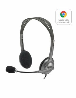 Logitech H111 | On-Ear Bedraade 3,5mm Koptelefoon met Microfoon | Grijs
