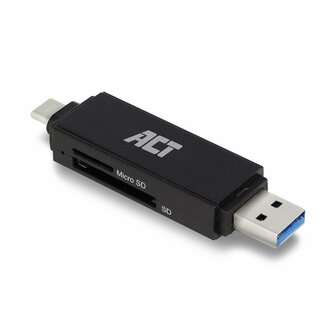 ACT AC6375 geheugenkaartlezer USB 3.2 Gen 1 (3.1 Gen 1) Zwart