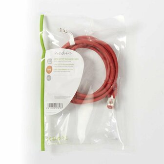 Nedis netwerkkabel | Cat6 | S/FTP (S-STP) | 2 m | Rood | CCGP85221RD20