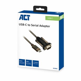ACT AC6002 seri&euml;le kabel Zwart 1,5 m USB Type-C DB-9