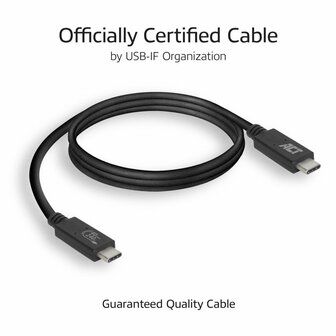 ACT AC7451 | USB4 Gen 3x2 Kabel | USB-C naar USB-C | 0.8m | Zwart
