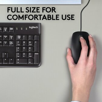 Logitech B110 Silent | Bekabelde Muis | Links- en Rechtshandig | USB-A | 800 DPI | Zwart