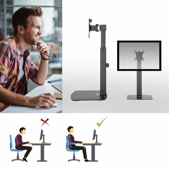 ACT AC8331 | In Hoogte Verstelbare Monitor-bureausteun | Tot 32&quot; | Max 7kg | VESA 100x100 | 1 Monitor