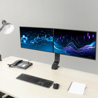 ACT AC8332 | In Hoogte Verstelbare Monitor-bureaubeugel | Tot 27&quot; | Max 7kg | VESA 100x100 | 2 Monitoren