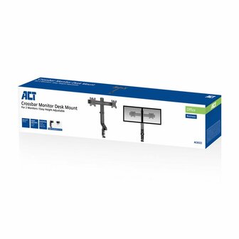 ACT AC8332 | In Hoogte Verstelbare Monitor-bureaubeugel | Tot 27&quot; | Max 7kg | VESA 100x100 | 2 Monitoren