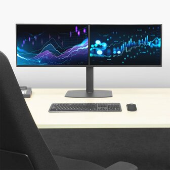 ACT AC8332 | In Hoogte Verstelbare Monitor-bureausteun | Tot 27&quot; | Max 6kg | VESA 100x100 | 2 Monitoren