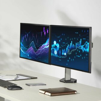 ACT AC8336 | Verstelbare Monitor-bureaubeugel | Tot 32&quot; | Max 9kg | VESA 100x100 | 2 Monitoren
