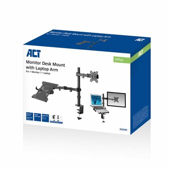 ACT AC8305 notebookstandaard Notebook &amp; monitorarm Zwart 39,6 cm (15.6&quot;)