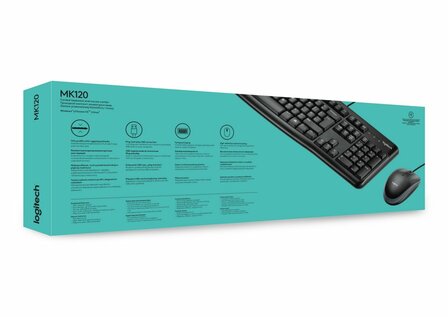 Logitech MK120 Bedrade Muis en Toetsenbordcombo QWERTY