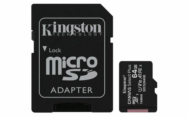 Kingston Canvas Select Plus | MicroSDXC | 64GB | Class 10 | UHS-I U1