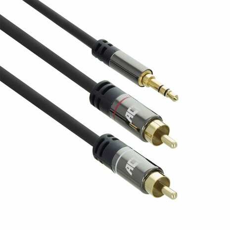 ACT AC3605 audio kabel 1,5 m 2 x RCA 3.5mm Zwart