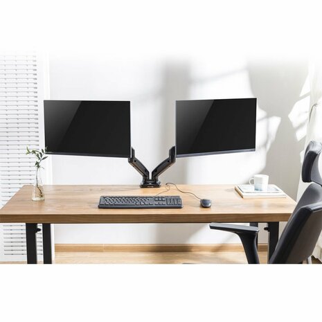 ACT AC8312 | Verstelbare Monitor-bureaubeugel | Tot 32" | Max 9kg | VESA 100x100 | 2 Monitoren