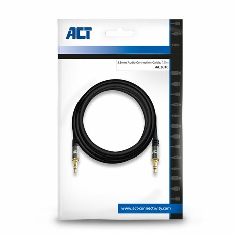 ACT AC3610 audio kabel 1,5 m 3.5mm Zwart