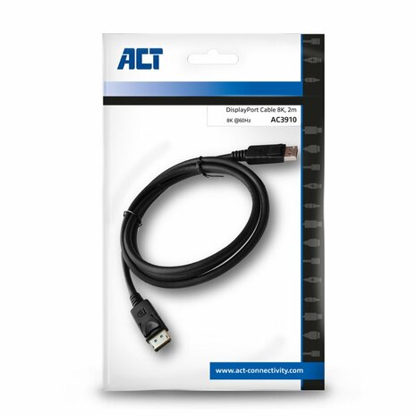 ACT AC3910 DisplayPort kabel 2 m Zwart