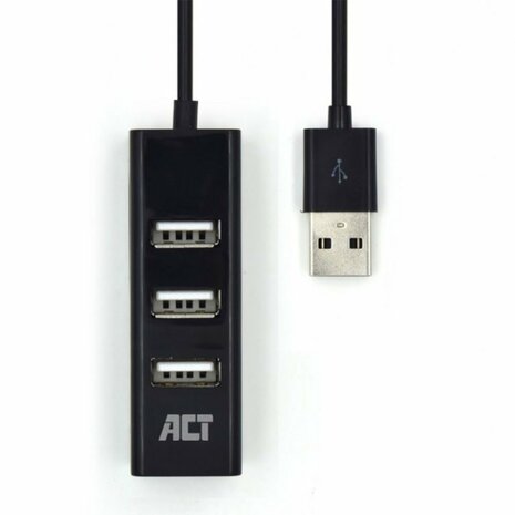 ACT AC6205 interface hub USB 2.0 480 Mbit/s Zwart