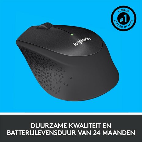Logitech M330 Silent Plus | Draadloze Muis | Rechtshandig | RF | 1000 DPI | Zwart