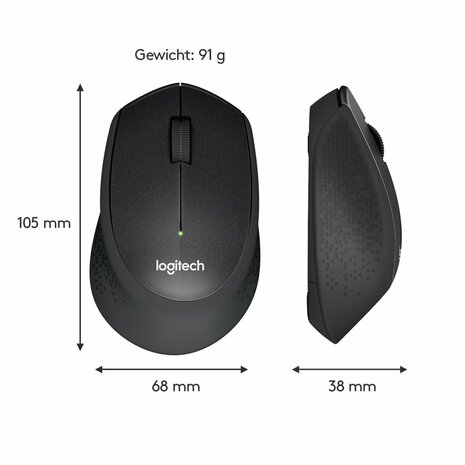 Logitech M330 Silent Plus | Draadloze Muis | Rechtshandig | RF | 1000 DPI | Zwart