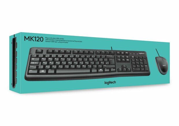 Logitech Desktop MK120 toetsenbord USB QWERTY US International Zwart