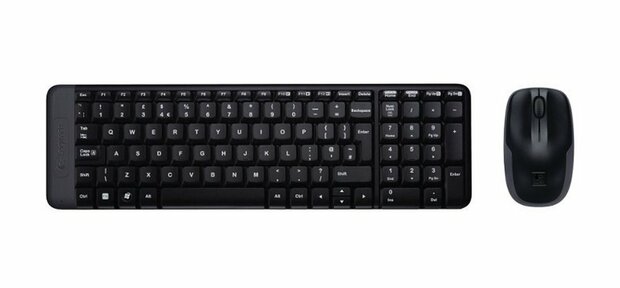 Logitech MK220 | Draadloze Desktop Set | Compact Toetsenbord + Muis | Zwart