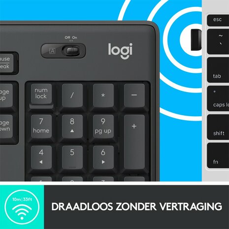 Logitech MK295 Silent Wireless Combo toetsenbord RF Draadloos QWERTY US International Zwart