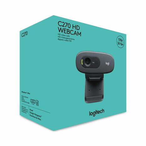 Logitech C270 | 720p 30FPS USB Webcam met Microfoon