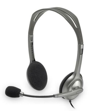 Logitech H110 | On-Ear Bedraade 3,5mm Koptelefoon met Microfoon | Zwart/Zilver