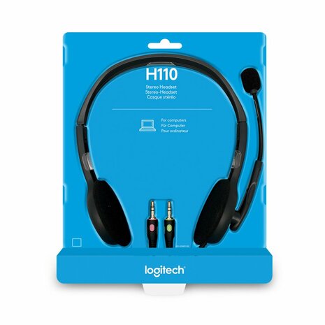 Logitech H110 | On-Ear Bedraade 3,5mm Koptelefoon met Microfoon | Zwart/Zilver
