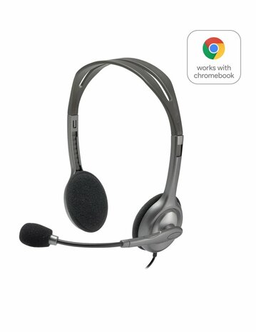 Logitech H111 | On-Ear Bedraade 3,5mm Koptelefoon met Microfoon | Grijs