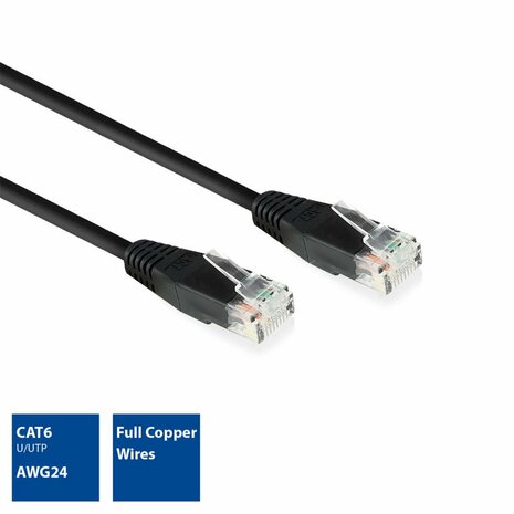 ACT AC4005 netwerkkabel Zwart 5 m Cat6 U/UTP (UTP)