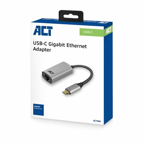 ACT AC7080 USB-C naar gigabit ethernet adapter