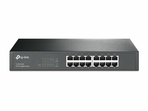 TP-LINK TL-SG1016D Unmanaged Gigabit Ethernet (10/100/1000) Zwart