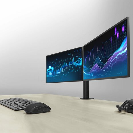ACT AC8326 | Verstelbare Monitor-bureaubeugel | Tot 32" | Max 12kg | VESA 100x100 | 2 Monitoren
