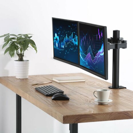 ACT AC8326 | Verstelbare Monitor-bureaubeugel | Tot 32" | Max 12kg | VESA 100x100 | 2 Monitoren