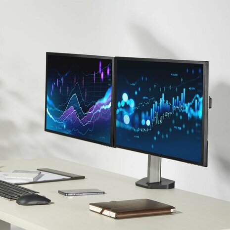 ACT AC8336 | Verstelbare Monitor-bureaubeugel | Tot 32" | Max 9kg | VESA 100x100 | 2 Monitoren