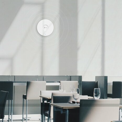 TP‑Link Omada EAP650 | WiFi 6 Ceiling Access Point | 2976 Mbit/s | PoE+ (injector inbegrepen) | Inclusief Montagebeugel