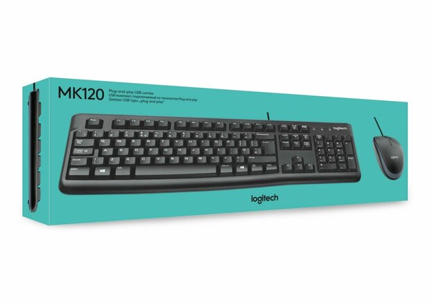 Logitech MK120 Bedrade Muis en Toetsenbordcombo QWERTY