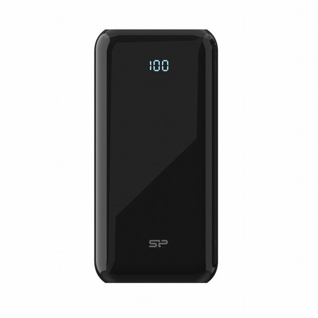 Silicon Power QS28 Powerbank | 20000mAh | 18W Power Delivery | 3-poorts USB-C &amp; USB-A | LED-display | Zwart