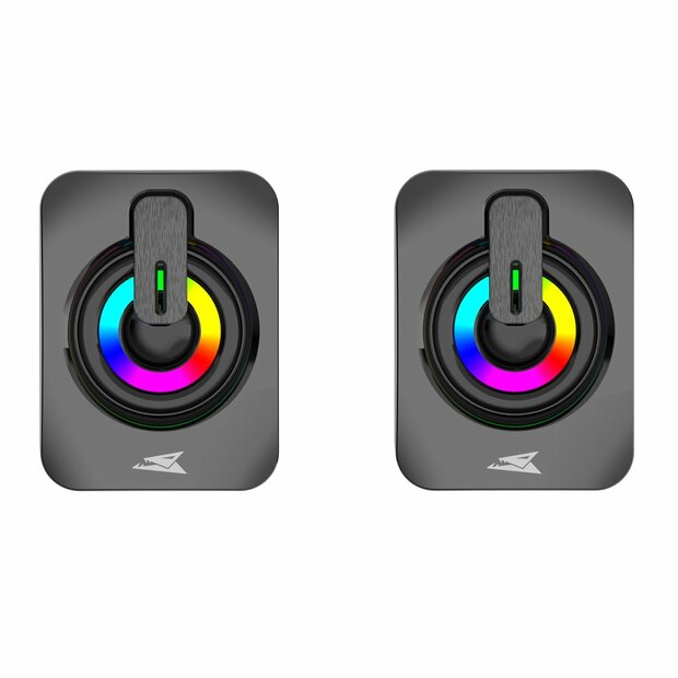Baracuda SEASHELL Rainbow | 2.0 Stereo Luidsprekerset USB | 2x3000mW | Zwart