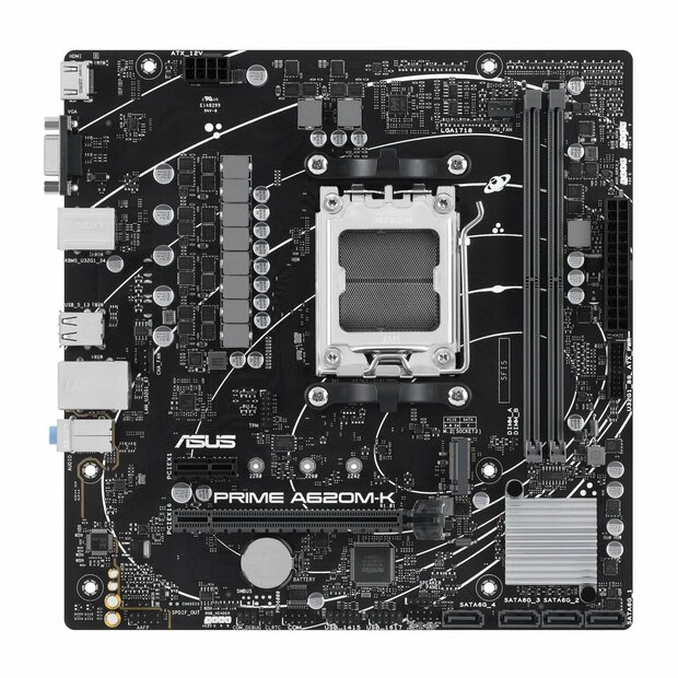 ASUS Prime A620M-K | Socket AM5 | AMD A620 | 2xDDR5 | Micro-ATX | Moederbord