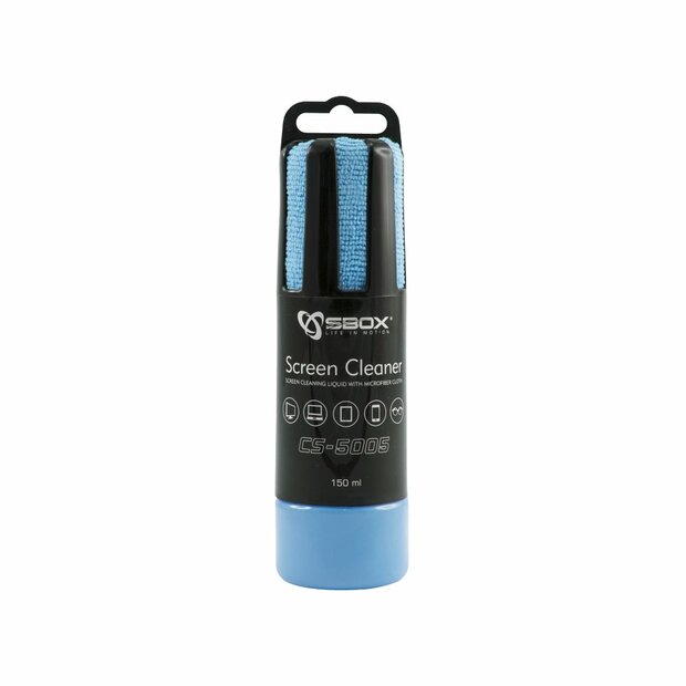 SBOX Schermreiniger CS-5005 | 150 ml | Met Microvezeldoekje | Blauw