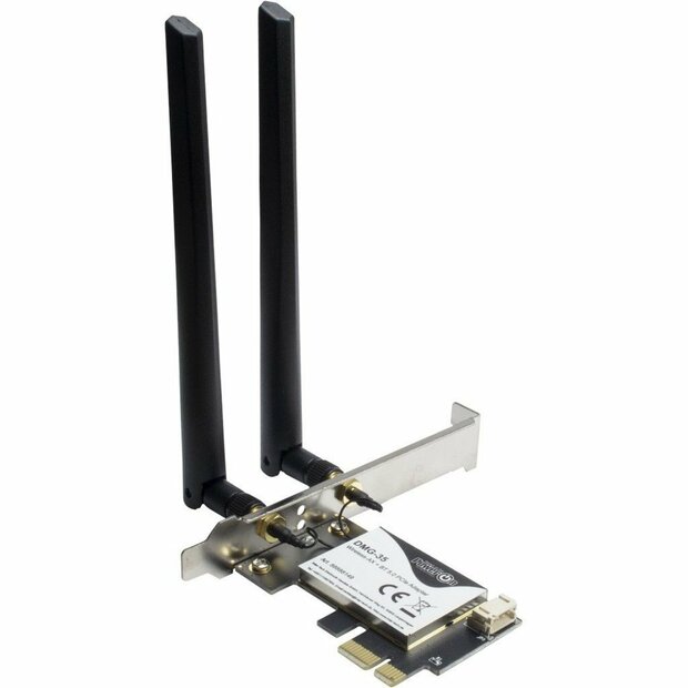 Inter-Tech DMG-35 | Wi-Fi 6 &amp; Bluetooth 5.0 PCIe Adapter | 3000 Mbps | Dual-band (2,4 GHz / 5 GHz) | Intel AX200 Chipset | PCIe x1